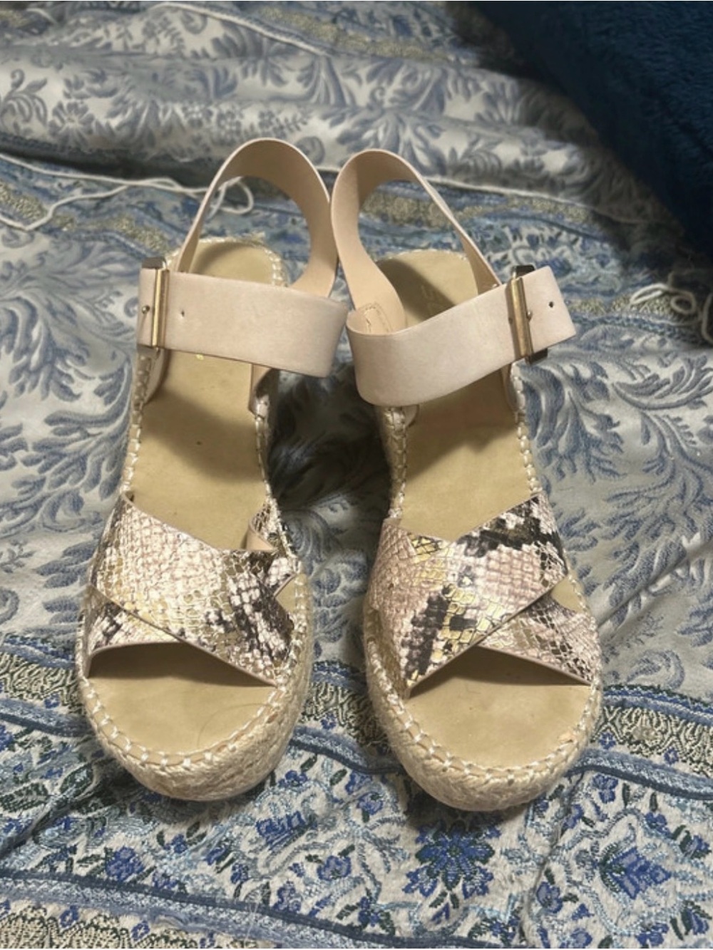 Soda snake print platform wedges